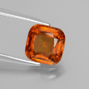 Granato essonite naturale arancione da 2,27 ct, taglio a cuscino, VS