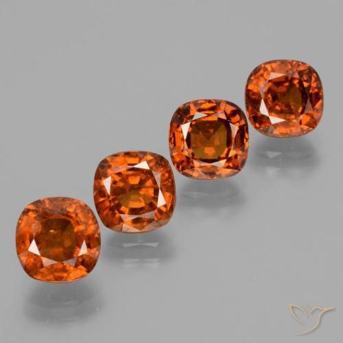 Gemme di Granato hessonite Arancio Medio naturale da 7.49 ct, Cuscino, VS-SI