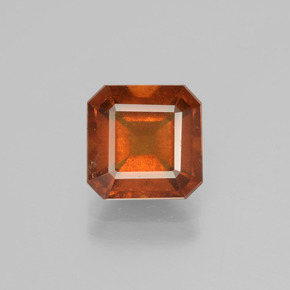 Granato essonite naturale arancione da 2,87 ct, taglio smeraldo, VS