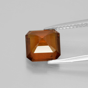 Granato essonite naturale arancione da 2,87 ct, taglio smeraldo, VS