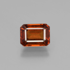 Granato essonite naturale arancione da 2,22 ct, taglio smeraldo, VS
