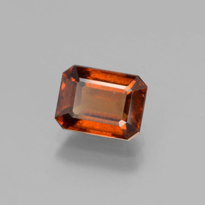 Granato essonite naturale arancione da 2,22 ct, taglio smeraldo, VS