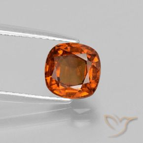 Granato essonite naturale arancione da 1,80 ct, taglio a cuscino, VS-SI