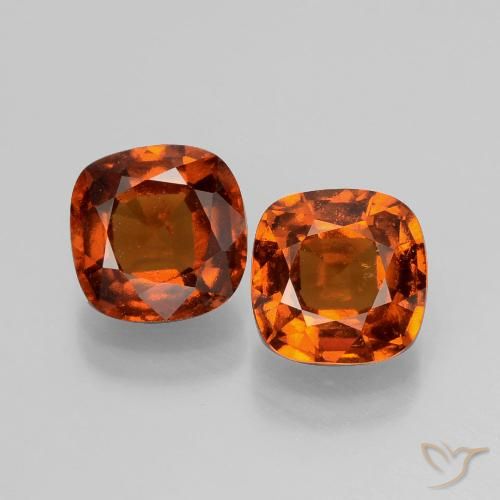3.52ctw Naturale Arancia Fuoco Granato hessonite, Cuscino, VS-SI