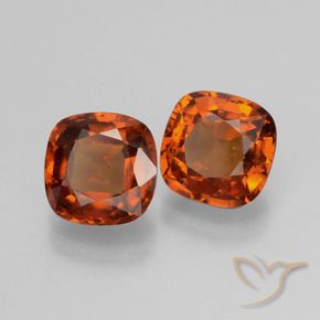 Gemme di Granato hessonite Arancia Fuoco naturale da 3.52 ct, Cuscino, VS-SI