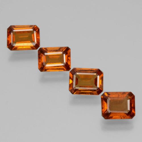 Granato essonite naturale arancione da 5,29 ct, taglio smeraldo, VS