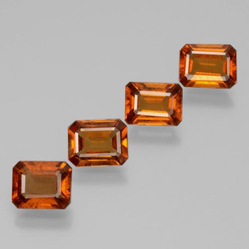 Granato essonite naturale arancione da 5,29 ct, taglio smeraldo, VS