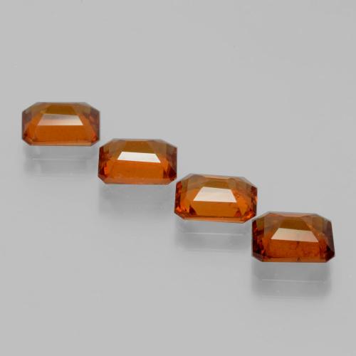 Granato essonite naturale arancione da 5,29 ct, taglio smeraldo, VS