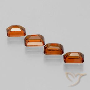 Gemme di Granato hessonite Arancione scuro naturale da 4.90 ct, Ottagonale / Taglio smeraldo, VS