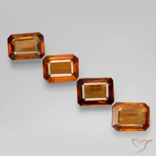 6.03ctw Naturale Arancione scuro Granato hessonite, Taglio smeraldo, VS