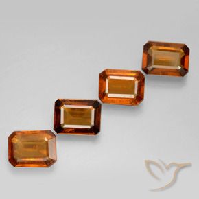 Gemme di Granato hessonite Arancione scuro naturale da 6.03 ct, Ottagonale / Taglio smeraldo, VS