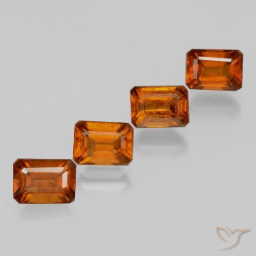 Gemme di Granato hessonite Arancione scuro naturale da 5.56 ct, Ottagonale / Taglio smeraldo, VS-SI