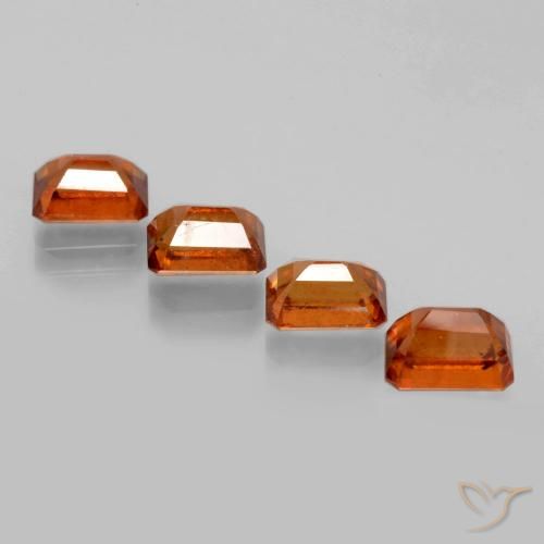 Gemme di Granato hessonite Arancione scuro naturale da 5.56 ct, Ottagonale / Taglio smeraldo, VS-SI