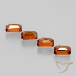 Gemme di Granato hessonite Arancione scuro naturale da 4.24 ct, Ottagonale / Taglio smeraldo, VS-SI