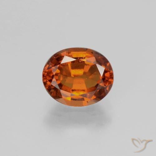 1.75ct Naturale Arancione scuro Granato hessonite, Ovale, VS