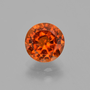 Granato essonite naturale arancione da 1,57 ct, taglio rotondo, VS-SI