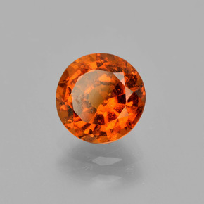 Granato essonite naturale arancione da 1,57 ct, taglio rotondo, VS-SI