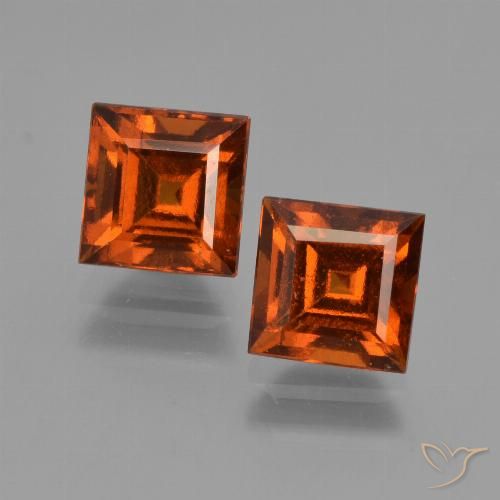 2.80ctw Naturale Arancio Medio Granato hessonite, Quadrato, VS