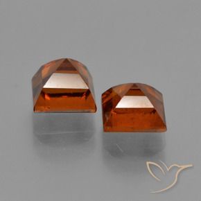 Gemme di Granato hessonite Arancio Medio naturale da 2.80 ct, Quadrato, VS