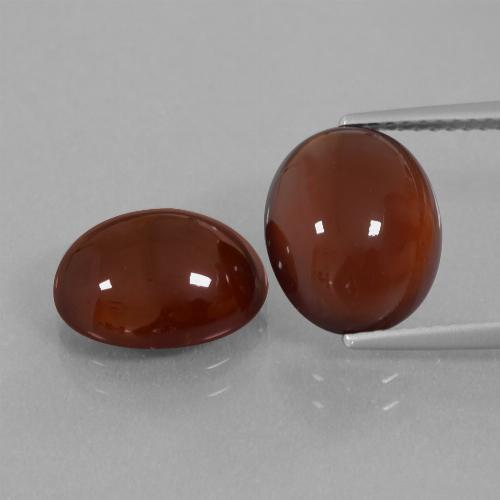 Gemme di Granato hessonite Rosso scuro naturale da 9.41 ct, Taglio ovale, Traslucido