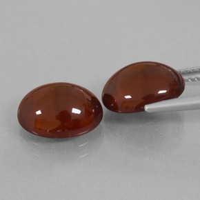 Gemme di Granato hessonite Rosso scuro naturale da 9.41 ct, Taglio ovale, Traslucido
