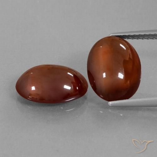 Gemme di Granato hessonite Rosso scuro naturale da 8.69 ct, Taglio ovale, Traslucido
