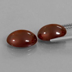 Gemme di Granato hessonite Rosso Cremisi Profondo naturale da 7.67 ct, Taglio ovale, Traslucido