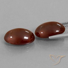 Gemme di Granato hessonite Rosso rosa scuro naturale da 8.49 ct, Ovale, Traslucido