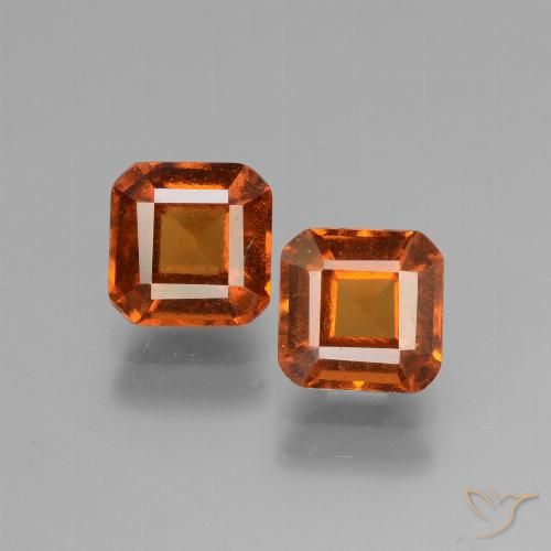2.86ctw Naturale Arancione scuro Granato hessonite, Taglio smeraldo, VS