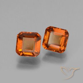 Gemme di Granato hessonite Arancione scuro naturale da 2.86 ct, Ottagonale / Taglio smeraldo, VS