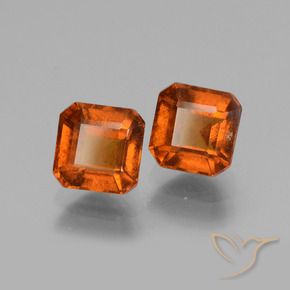 Gemme di Granato hessonite Arancio Medio naturale da 3.16 ct, Ottagonale / Taglio smeraldo, VS-SI