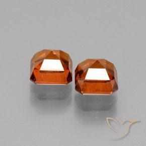 Gemme di Granato hessonite Arancio Medio naturale da 3.16 ct, Ottagonale / Taglio smeraldo, VS-SI