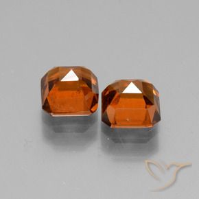 Gemme di Granato hessonite Arancio Medio naturale da 2.91 ct, Ottagonale / Taglio smeraldo, VS