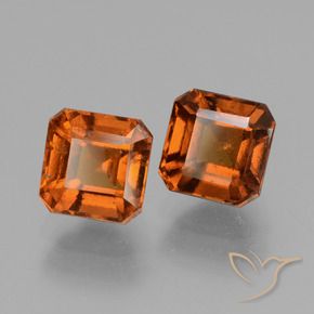 Gemme di Granato hessonite Arancione scuro naturale da 3.44 ct, Ottagonale / Taglio smeraldo, VS