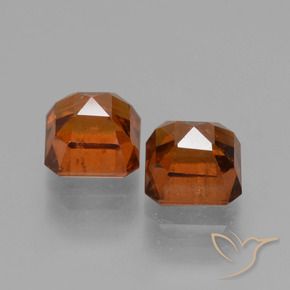 Gemme di Granato hessonite Arancione scuro naturale da 3.44 ct, Ottagonale / Taglio smeraldo, VS