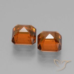 Gemme di Granato hessonite Arancio Medio naturale da 2.75 ct, Ottagonale / Taglio smeraldo, VS-SI