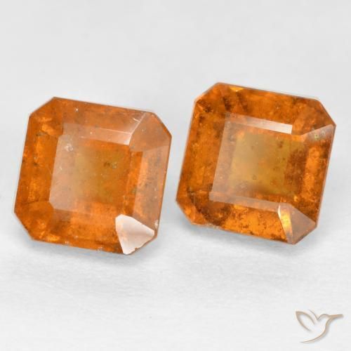 Gemme di Granato hessonite Arancione Ambra naturale da 3.16 ct, Ottagonale / Taglio smeraldo, VS-SI