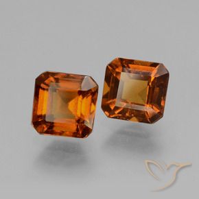 Gemme di Granato hessonite Arancione scuro naturale da 2.36 ct, Ottagonale / Taglio smeraldo, VS