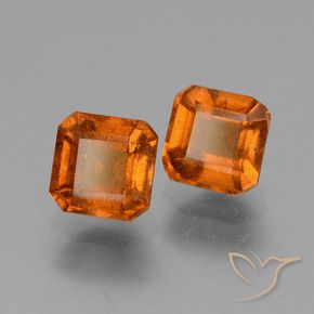 Gemme di Granato hessonite Arancio Medio naturale da 2.76 ct, Ottagonale / Taglio smeraldo, VS