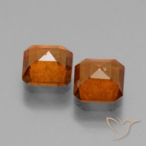 Gemme di Granato hessonite Arancione Ambra naturale da 2.77 ct, Ottagonale / Taglio smeraldo, VS