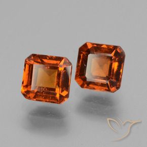 Gemme di Granato hessonite Arancione Ambra naturale da 2.84 ct, Ottagonale / Taglio smeraldo, VS