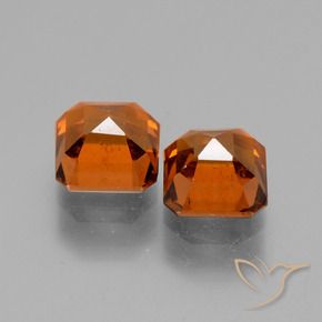 Gemme di Granato hessonite Arancione Ambra naturale da 2.84 ct, Ottagonale / Taglio smeraldo, VS