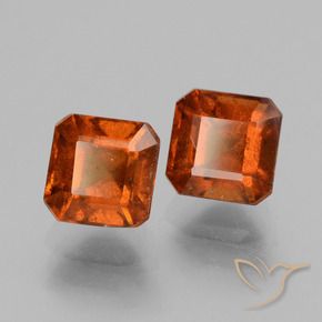 Gemme di Granato hessonite Arancione Ambra naturale da 3.35 ct, Ottagonale / Taglio smeraldo, VS-SI