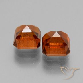 Gemme di Granato hessonite Arancione Ambra naturale da 3.35 ct, Ottagonale / Taglio smeraldo, VS-SI