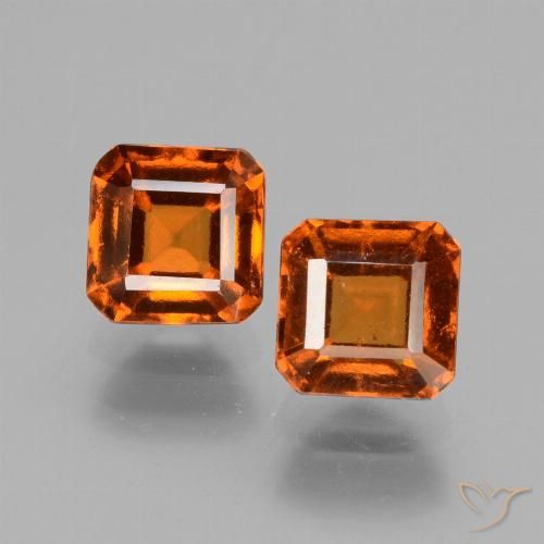 2.73ctw Naturale Arancione scuro Granato hessonite, Taglio smeraldo, VS