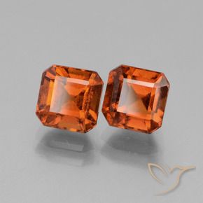 Gemme di Granato hessonite Arancione scuro naturale da 3.35 ct, Ottagonale / Taglio smeraldo, VS