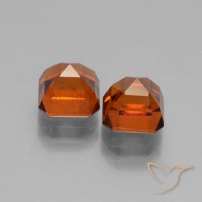Gemme di Granato hessonite Arancione scuro naturale da 3.35 ct, Ottagonale / Taglio smeraldo, VS
