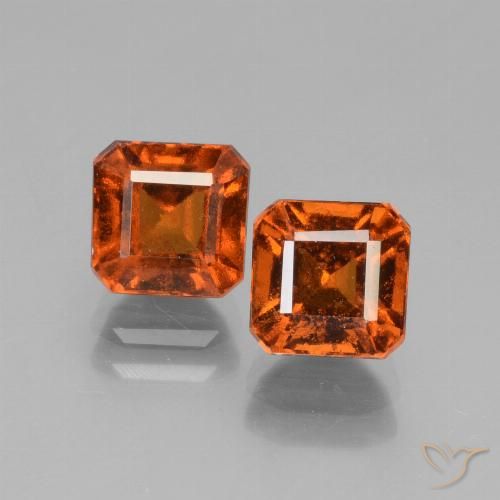 3.56ctw Naturale Arancione Ambra Granato hessonite, Taglio smeraldo, VS