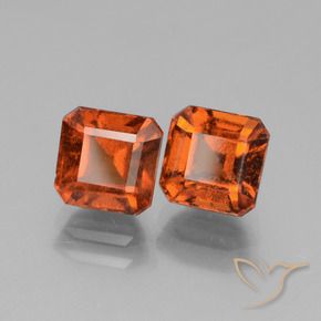 Gemme di Granato hessonite Arancione Ambra naturale da 3.56 ct, Ottagonale / Taglio smeraldo, VS