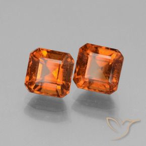 Gemme di Granato hessonite Arancione scuro naturale da 3.40 ct, Ottagonale / Taglio smeraldo, VS-SI